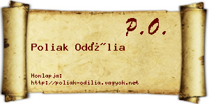Poliak Odília névjegykártya